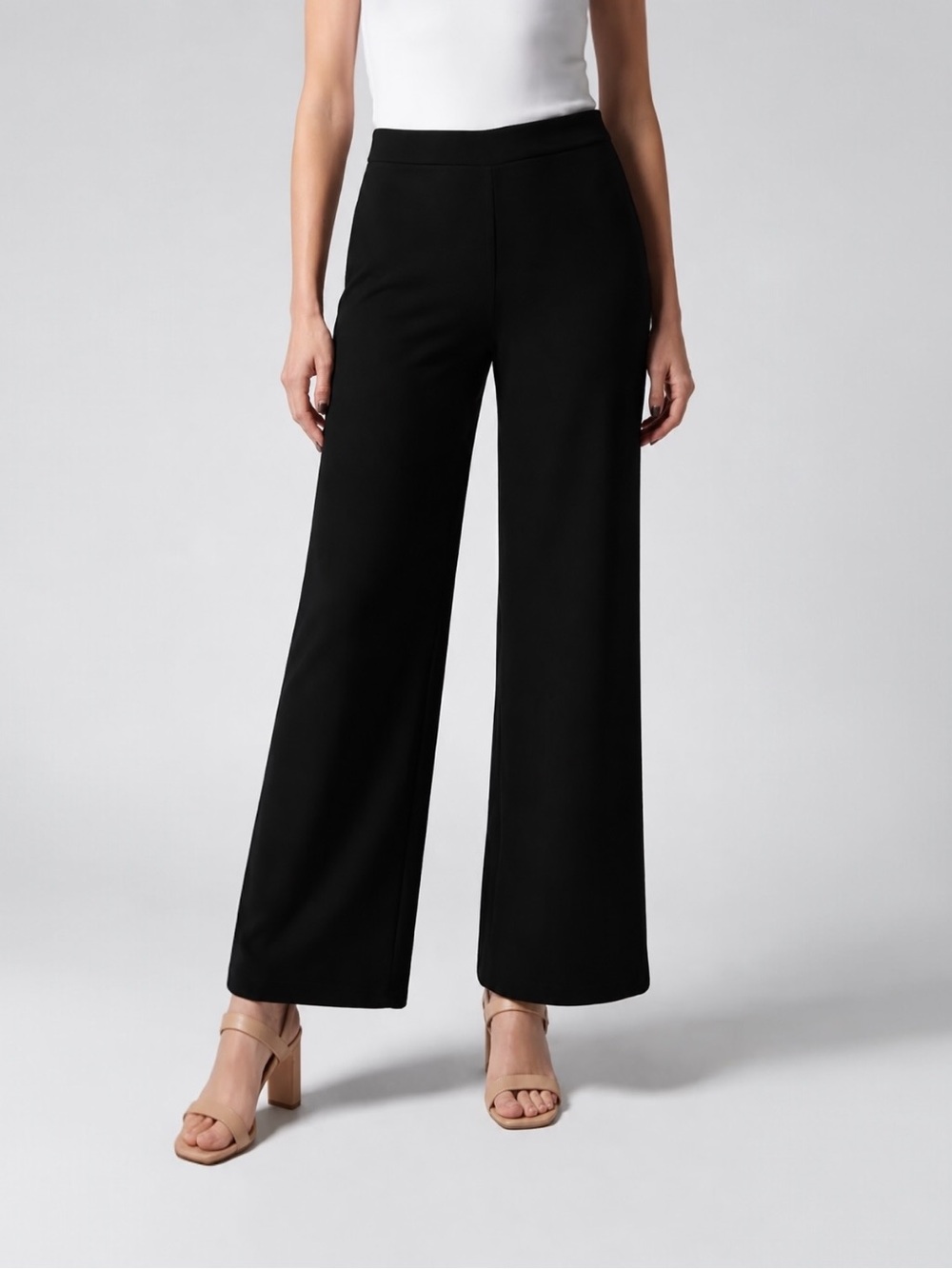 *NWT* Jessica London Black Knit Wide Leg Pant - Petite 14/16 Plus Size
